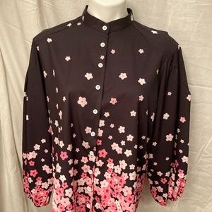 LAST CHANCE! Sheilay Floral Blouse - Pink and Black